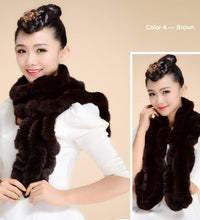 Load image into Gallery viewer, Real REX Rabbit Fur Scarf Wrap Cape Shawl Neck Warmer Women Children Scarf Unisex FS14517