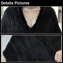 Load image into Gallery viewer, Real Knitted Mink Fur Shawl Stole Wrap Cape Poncho Coat Garment Various Colors Fur Story FS070306