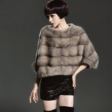 Load image into Gallery viewer, Women&#39;s Genuine Mink Fur Coat Women Bat Sleeved Coat for Women 16143