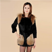 Load image into Gallery viewer, Winter Natural Fur Coat Female Pocket Decoration Women&#39;s Coat
