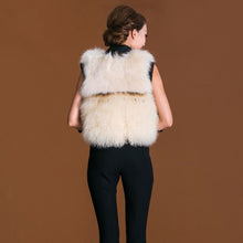 Load image into Gallery viewer, Natural Fox Fur +lamb Fur Vest Raccoon Decoration Waistcoat Jacket