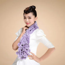 Load image into Gallery viewer, Real REX Rabbit Fur Scarf Fur Grape Decoration Wrap Cape Shawl Neck Warmer Green 16 Colors Available FS13501
