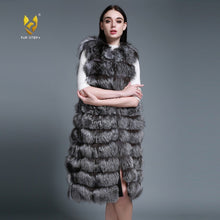 Load image into Gallery viewer, Women&#39;s Genuine Rabbit Fur Vest Women Long Style Fur Vest Female 15296