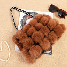 Load image into Gallery viewer, Real Rabbit Fur Ball Bag Handbag Lovely Side Bag Women Purse Totes SMALL Size 20*28 Good Choice for Chirstmas Gift FS040102