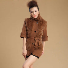 Load image into Gallery viewer, Natural Rabbit Fur Coat Jacket Overcoat Fur Coat Women