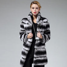 Load image into Gallery viewer, Rex Rabbit Fur Women&#39;s Outwear Chinchilla Color Long Sleeve 16129