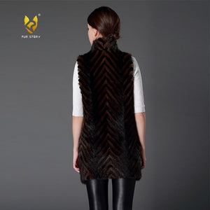 Plus Size Women's Real Mink Fur Vest Real Fur Vest Female 15217