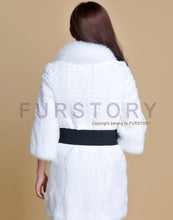 Load image into Gallery viewer, Women&#39;s  Real Rabbit Fur Coat Fox Fur Collar Jacket Overcoat winters Coat 13071