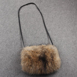 Shoulder Bag Real Fox Fur Bag Raccoon Fur Lamb Fur Handbag Totes FS14401