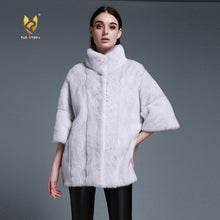 Load image into Gallery viewer, Women&#39;s Genuine Mink Fur Coat Women With Stand-up Collar Overcoat Female Fur Story FS16042