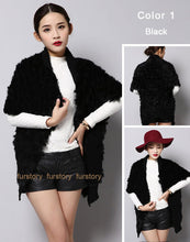 Load image into Gallery viewer, Women&#39;s Long Knitted Natural Rabbit  Fur Cardigan Fashion Casual Real Fur Coat