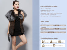 Load image into Gallery viewer, Women&#39;s Knitted Real Mink Fur Splicing Silver Fox Fur Vest Real Fur Vest Female