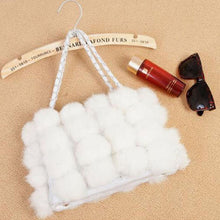 Load image into Gallery viewer, Real Rabbit Fur Ball Bag Handbag Lovely Side Bag Women Purse Totes SMALL Size 20*28 Good Choice for Chirstmas Gift FS040102