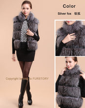 Load image into Gallery viewer, Women&#39;s Silver Fox Fur Vest Silver Fox Natural Color Real Fur Vest Female