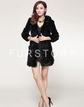 Load image into Gallery viewer, Winter Natural Knitted Mink Fur Hood Coat Female Overcoat