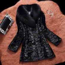 Load image into Gallery viewer, Women&#39;s Genuine Mink Fur Coat  Hoodie with Real Fox Fur Collar Fur Jacket 16156