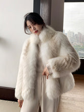 Load image into Gallery viewer, Fox Fur Grass Coat Women&#39;s Foreign Fashion Young Car Stripe Coat Winter  21114