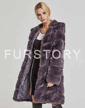 Load image into Gallery viewer, Women&#39;s Genuine Rabbit Fur Coat Women with Hood Winter jacket Women 17154