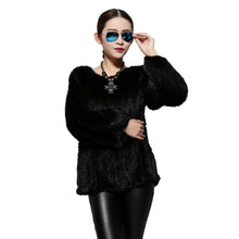 Load image into Gallery viewer, Knitted Mink Fur Coat Women Winter Real Fur Jacket Pullover Female