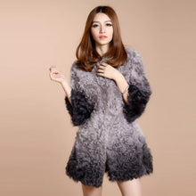 Load image into Gallery viewer, Real Lamb Fur Coat Jacket Overcoat Womens&#39; Dress Ladies&#39; Dress Winter Coat  Garment Top Dress Beatiful Color Fur Story FS13036