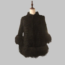 Load image into Gallery viewer, Women&#39;s Genuine Rabbit Fur Coat with Mongolia Lamb Fur Big Skirt Hem 151180