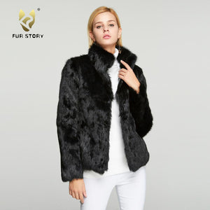 Women's  Real Rabbit Fur Coat Winter Real Fur Jacket  151249