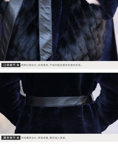 Winter Coat Women Fur Coat Mink Mouth with Hooded Sheep Fur Coat Women Long FS21143