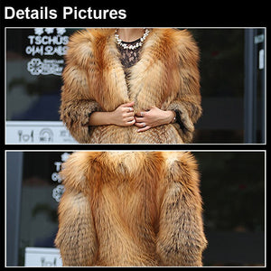 Women's Genuine Fox Fur Coat Women Warm Winter Coat  161102