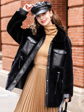 Load image into Gallery viewer, Real Fur Coat Sheepskin Pocket Small Fur Coat Sheepskin Fur Women&#39;s Coat FS21136