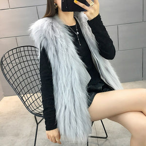 FS21120 Raccoon Fur Grass Stripe Vest Female Raccoon Dog Haining Slim Vest Autumn Winter Coat FS21107