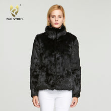 Load image into Gallery viewer, Women&#39;s  Real Rabbit Fur Coat Winter Real Fur Jacket  151249