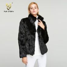 Load image into Gallery viewer, Women&#39;s  Real Rabbit Fur Coat Winter Real Fur Jacket  151249