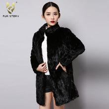 Load image into Gallery viewer, FS151250 Women&#39;s Genuine Mink Fur Coat Women Long Overcoat Outwear Fur Story