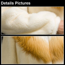 Load image into Gallery viewer, Women&#39;s Genuine Mink Fur Coat Women with Big Fox Fur Collar Women Jacket 16052