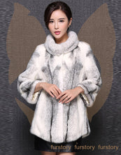 Load image into Gallery viewer, Womens Coats Mink Fur Coat Slim Waist Style Stand Collar Real Fur Jacket 16055