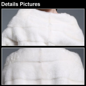 Women's Genuine Mink Fur Coat Women Bat Sleeved Coat for Women 16143