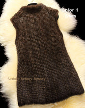 Load image into Gallery viewer, Women&#39;s Genuine Knitted Mink Fur Vest Female Custom Made Different Length 16208