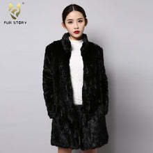 Load image into Gallery viewer, Winter jacket Women Warm Women&#39;s Coats Real Mink Fur Coat Long Overcoat Outwear 151250