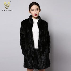Winter jacket Women Warm Women's Coats Real Mink Fur Coat Long Overcoat Outwear 151250