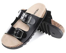 Load image into Gallery viewer, Women&#39;s Adjustable Top Sandals Double Buckle Slides Non Slip Cute Beach Shoes for Women Outdoor Slipper with Cork Footbed