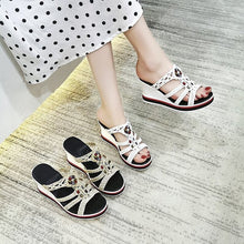 Load image into Gallery viewer, Sandals women&#39;s high-heeled wedge-heel platform non-slip outer wear women&#39;s sandals FS21S45