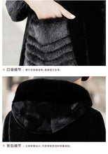 Load image into Gallery viewer, Winter Coat Women 2021 Mink Fur Pocket Hooded Coat Sheep Fur Integrated Women&#39;s Mid Long Coat Winter FS21140