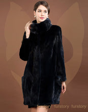 Load image into Gallery viewer, Women&#39;s Genuine Mink Fur Coat Stand Collar Natural Fur Women Jacket 16061