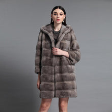 Load image into Gallery viewer, Women&#39;s Genuine Mink Fur Coat Women with Hood Women Jacket 161161