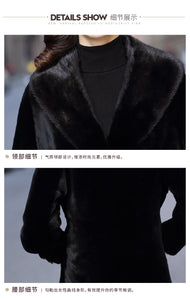 Winter Clothes Women Waist In Thin Sheep Fur Women's Middle Long Coat Mink Hair Collar Temperament Fur Coat Winter FS21134