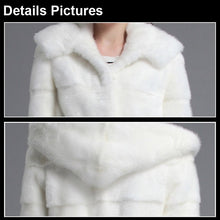 Load image into Gallery viewer, Women&#39;s Genuine Mink Fur Coat Women with Hood Plus Size Fur Overcoat 161151
