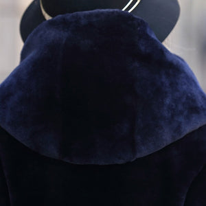 Winter Coat Women Fur Coat Mink Mouth with Hooded Sheep Fur Coat Women Long FS21143