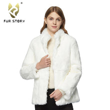 Load image into Gallery viewer, Women&#39;s  Real Rabbit Fur Coat Winter Real Fur Jacket  151249