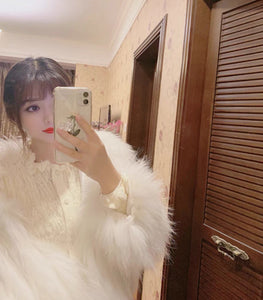 Raccoon Dog Fur Woven Fur Coat Women's Short Small Lapel Winter 2021 Fox Fur Fur Fur Coat Strip FS21119
