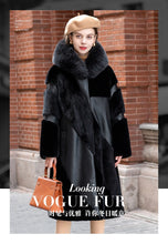Load image into Gallery viewer, FS21117 Real Fur Coat  Fox Fur Hooded Mink Fur Whole Mink Fur Fur Coat Sheep Fur Integrated Women&#39;s Coat